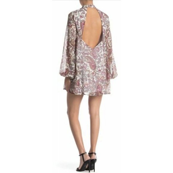 Show Me Your MuMu Dress M Medium Josephine Presley Paisley Bell Sleeve M - Picture 2 of 7